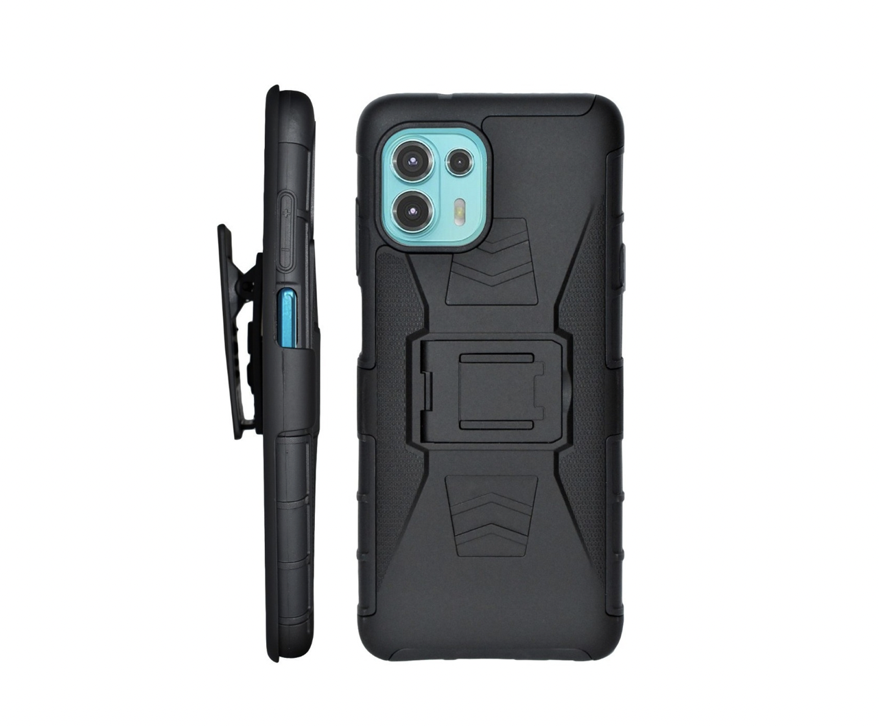 Funda Protector Uso Rudo con Clip más Mica de Cristal Gratis para Motorola Edge 20 Lite Color Negro