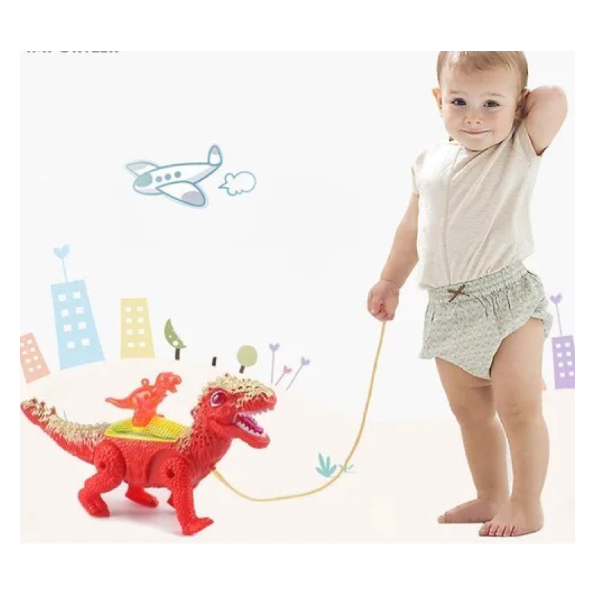 Dinosaurio Rex Con Luz Sonido Y Movimiento Móvil Bebes Niños