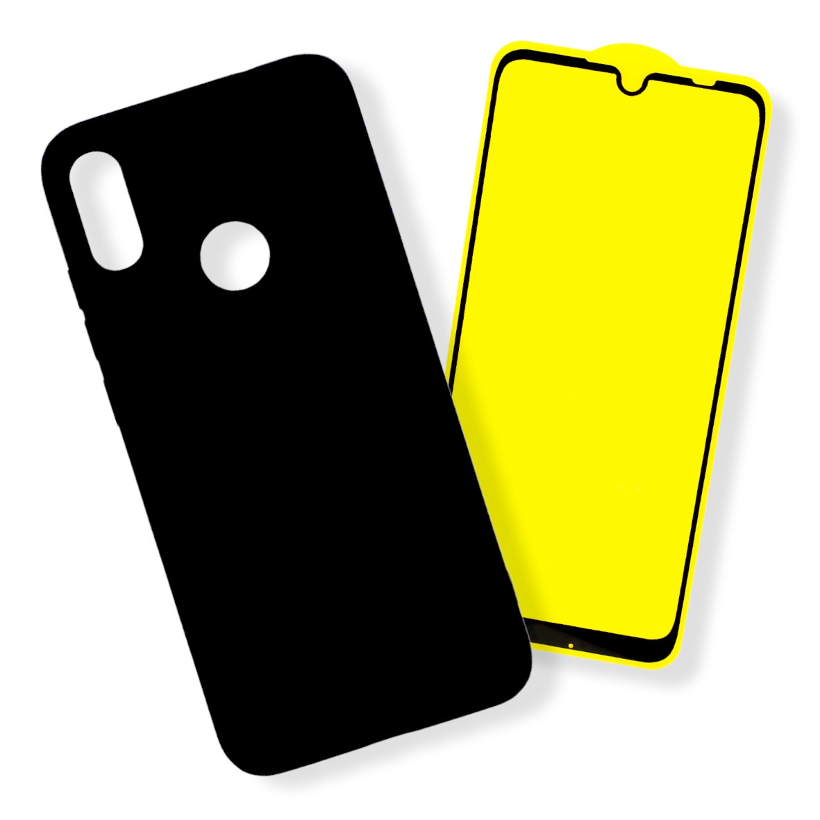 KIT Funda + Mica 9D para XIAOMI Redmi NOTE 7 | NOTE 7 PRO Diseño Silicon Liso Color Negro