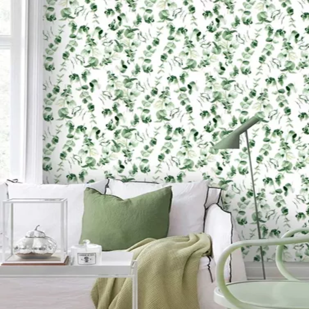 Papel Tapiz Vinilico Autoadhesivo Rama Menta