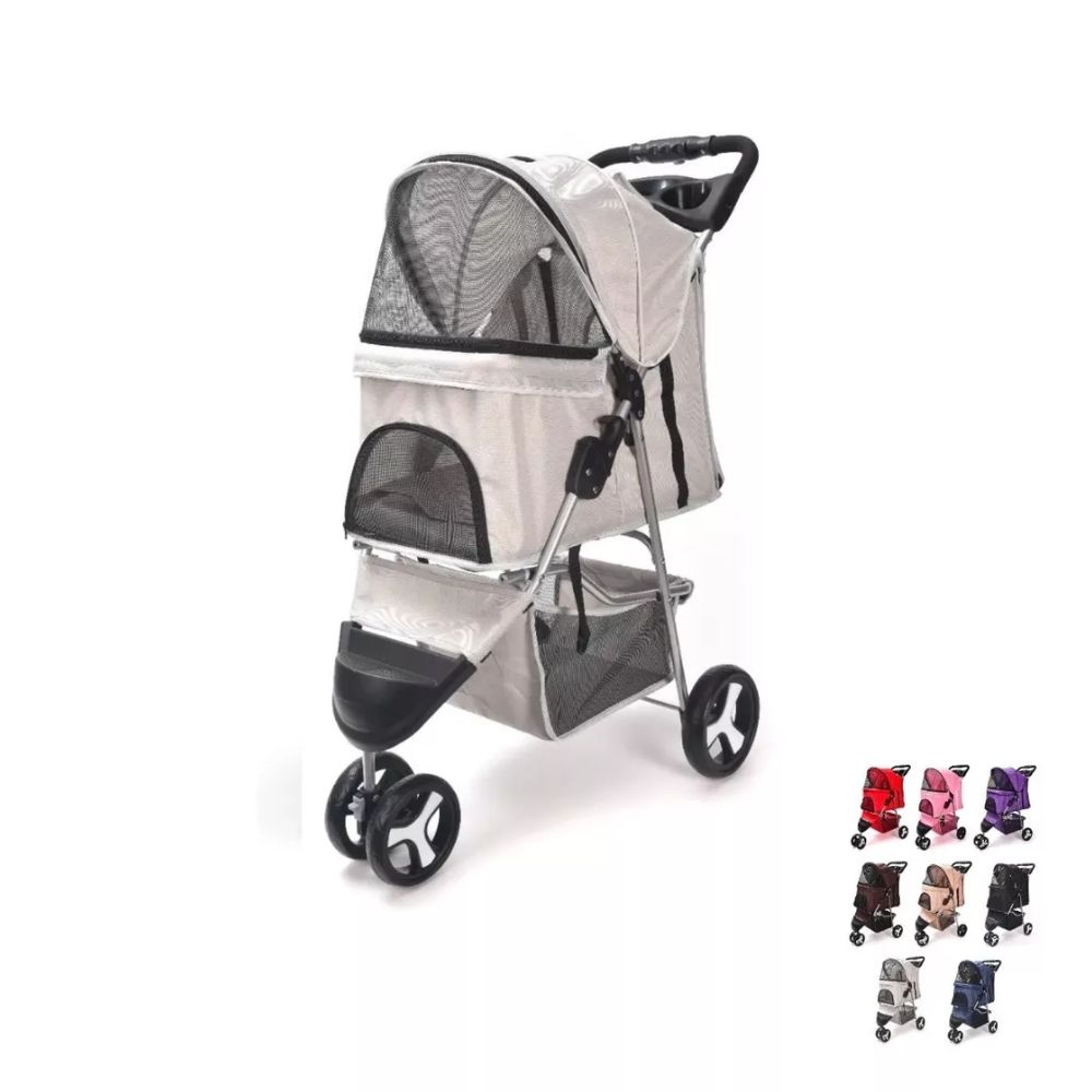 Carriola Plegable Para Perro Gato Mascotas Transportadora 