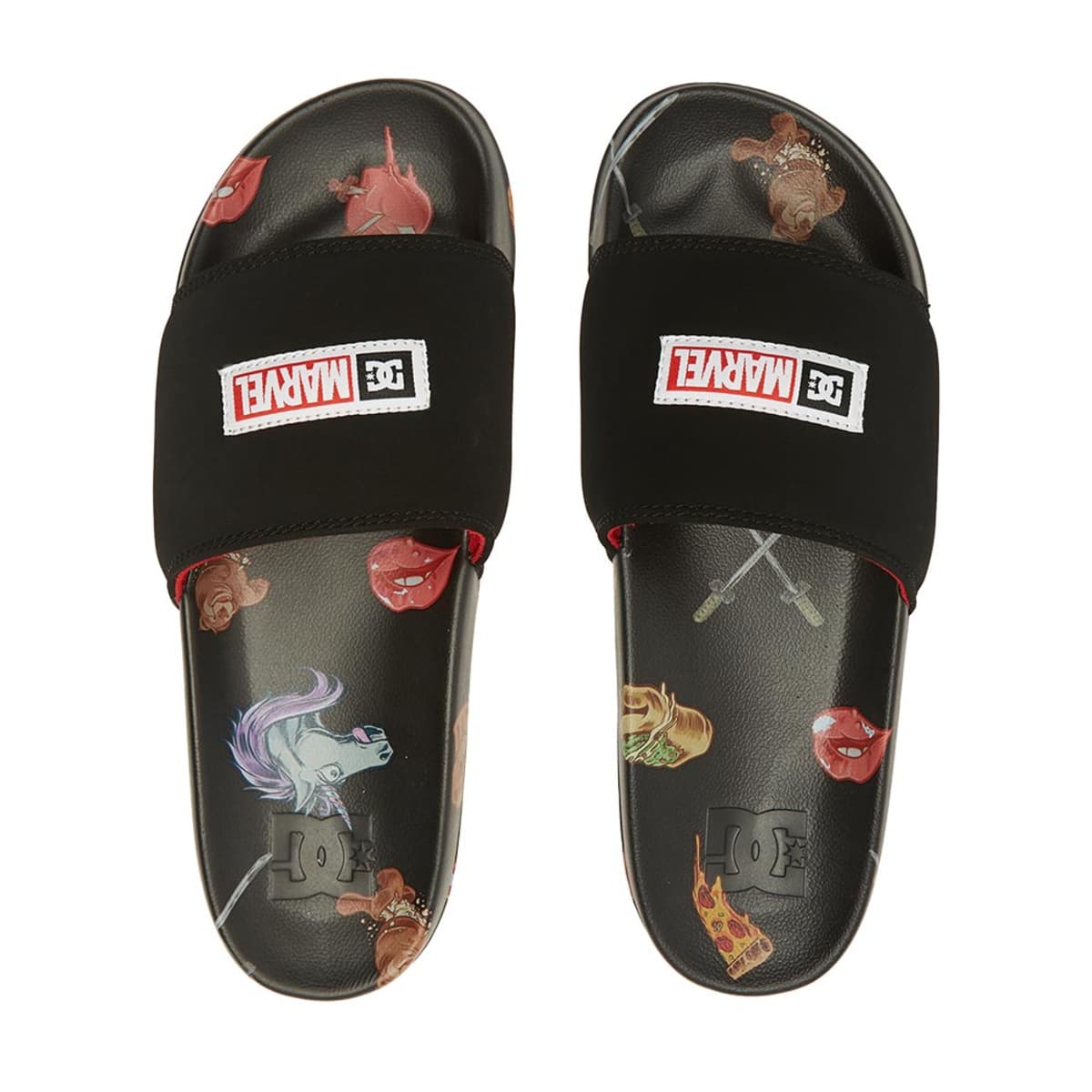 Sandalias DC Shoes slip on de Marvel de hombre, color negro, mod. 1081028