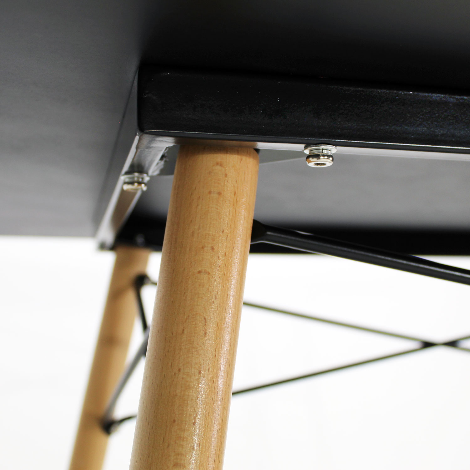 Mesa Comedor Rectangular 120 Eames Oslo Melamina Negro Mundo In