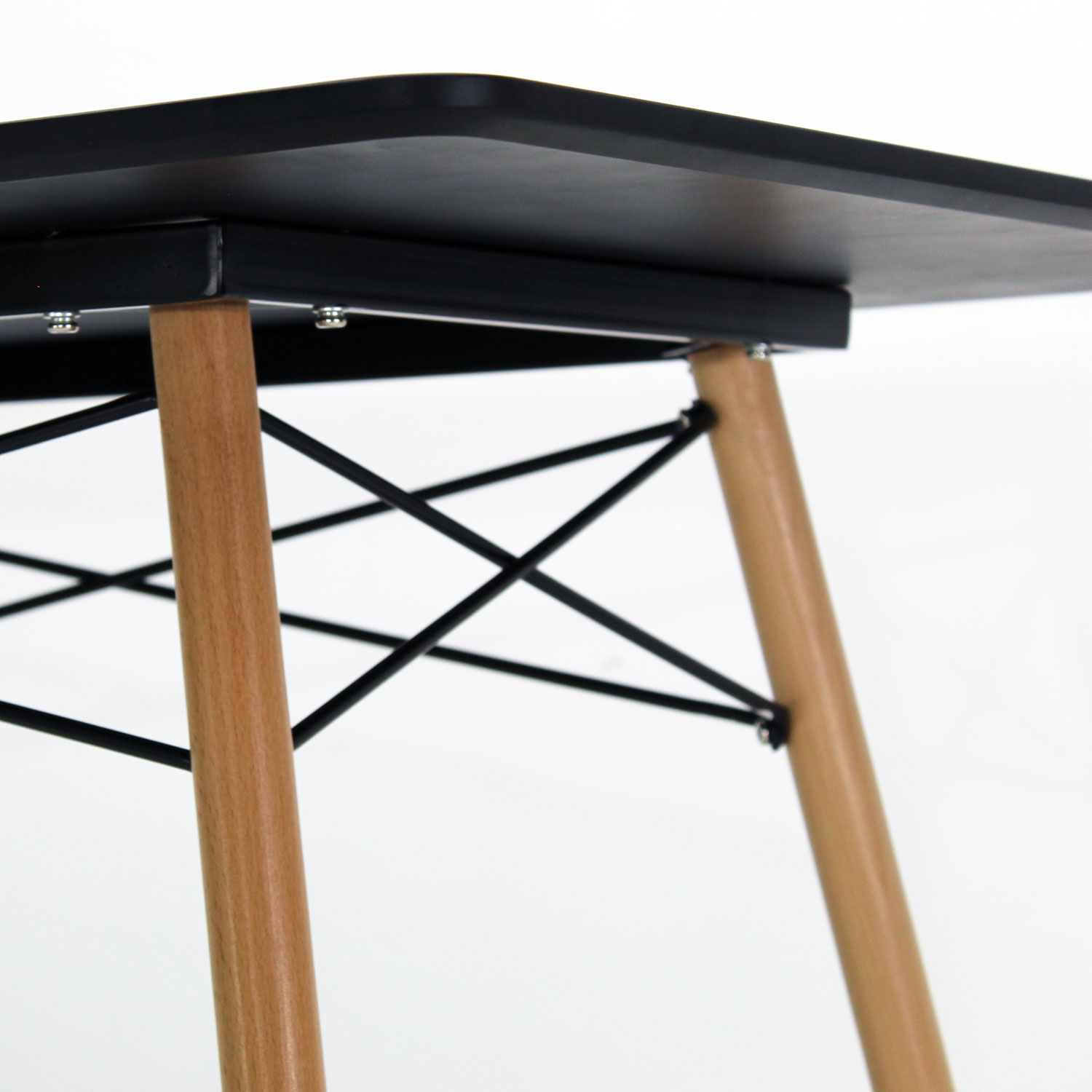 Mesa Comedor Rectangular 120 Eames Oslo Melamina Negro Mundo In