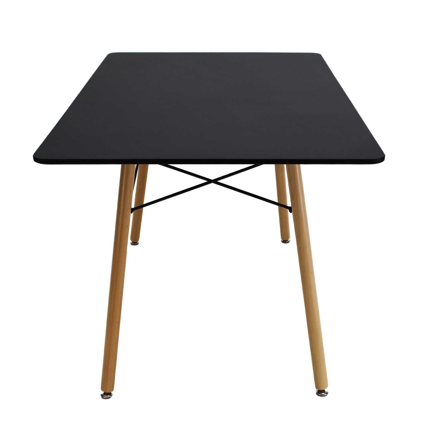 Mesa Comedor Rectangular 120 Eames Oslo Melamina Negro Mundo In