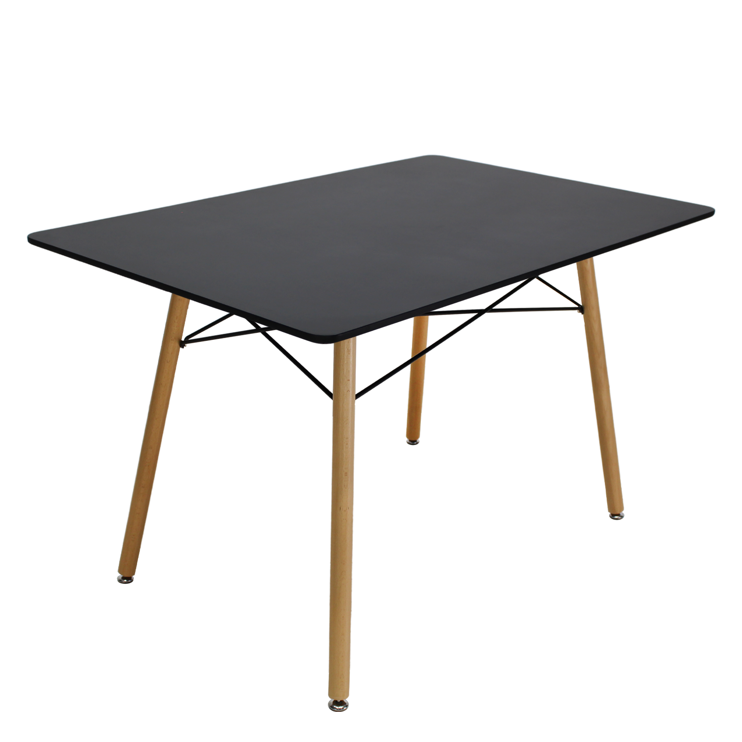 Mesa Comedor Rectangular 120 Eames Oslo Melamina Negro Mundo In
