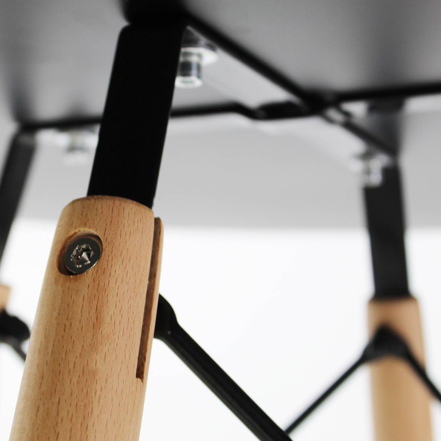 Mesa Comedor Eames Redonda 80 cm Oslo 4 Personas Negro Mundo In