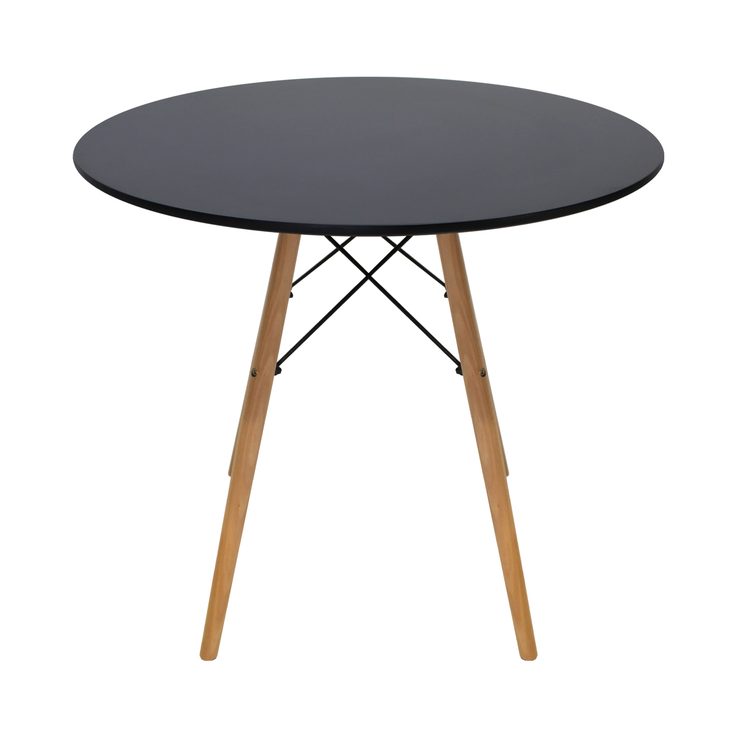 Mesa Comedor Eames Redonda 80 cm Oslo 4 Personas Negro Mundo In