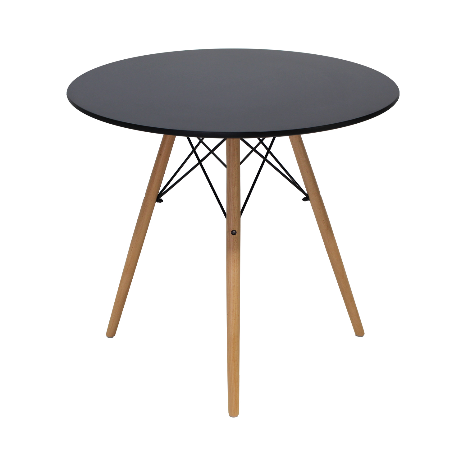 Mesa Comedor Eames Redonda 80 cm Oslo 4 Personas Negro Mundo In