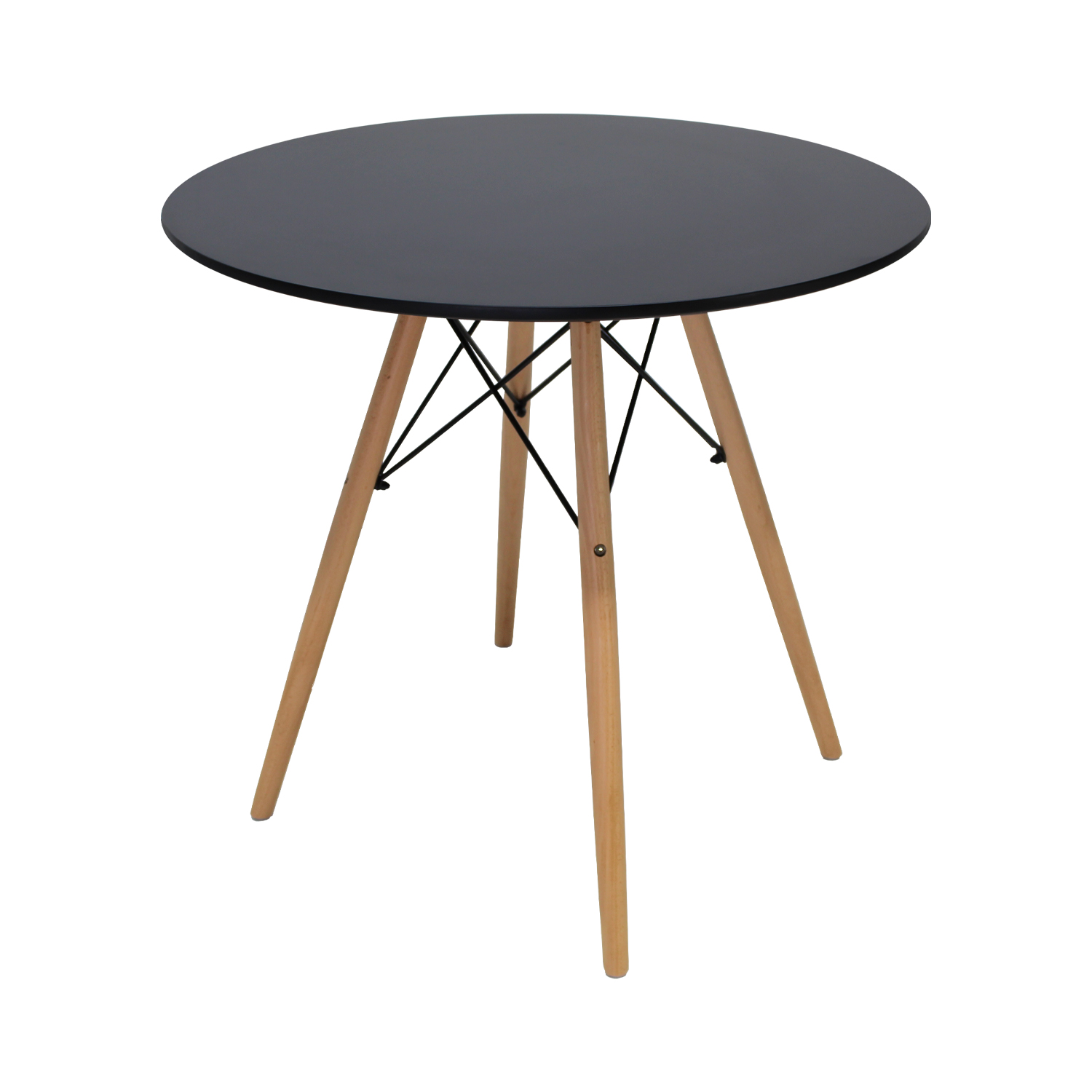 Mesa Comedor Eames Redonda 80 cm Oslo 4 Personas Negro Mundo In