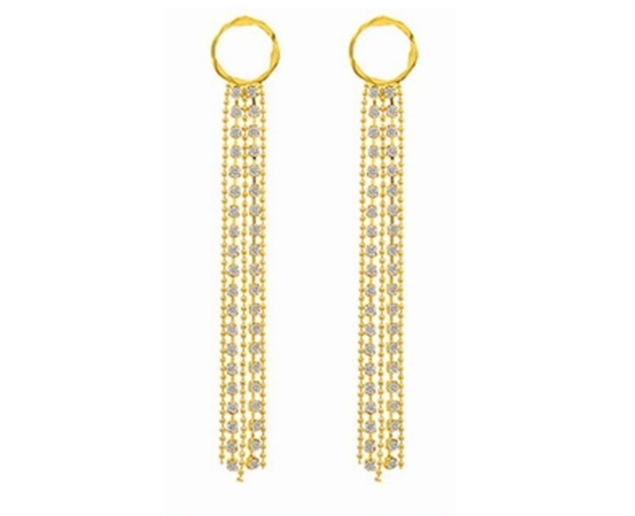 Aretes Con Aros FUNBU Dorados Largo Moda Dama 