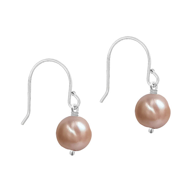 Aretes gancho de plata .925 con perla cultivada irregular, Joyería para Mujer de Anante Joyería