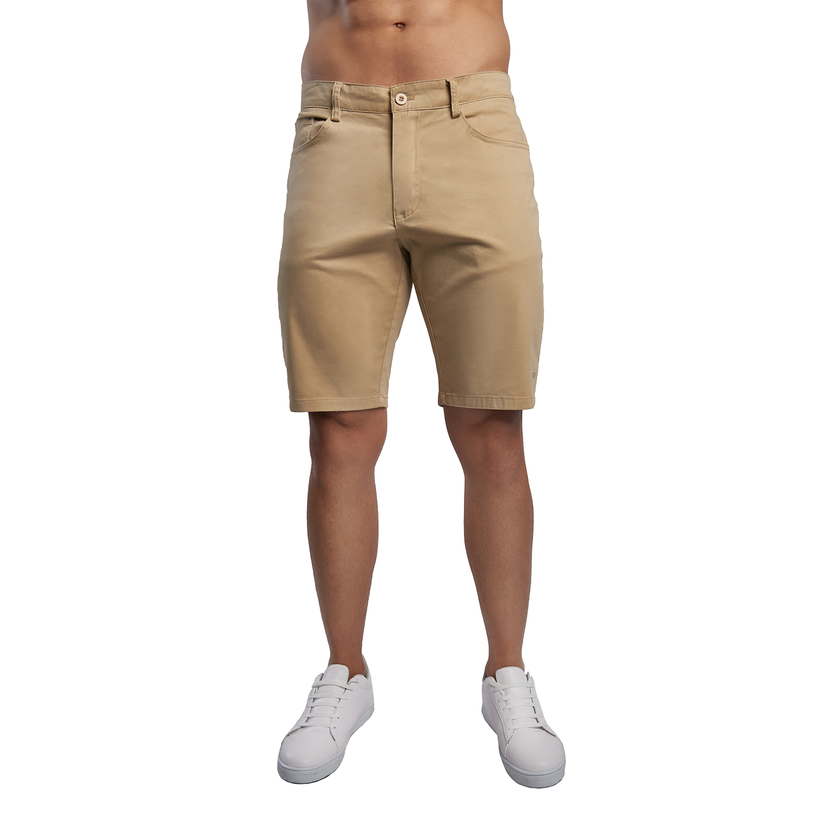 Bermuda De Gabardina Stretch Marca Chili Beans Color Beige .
