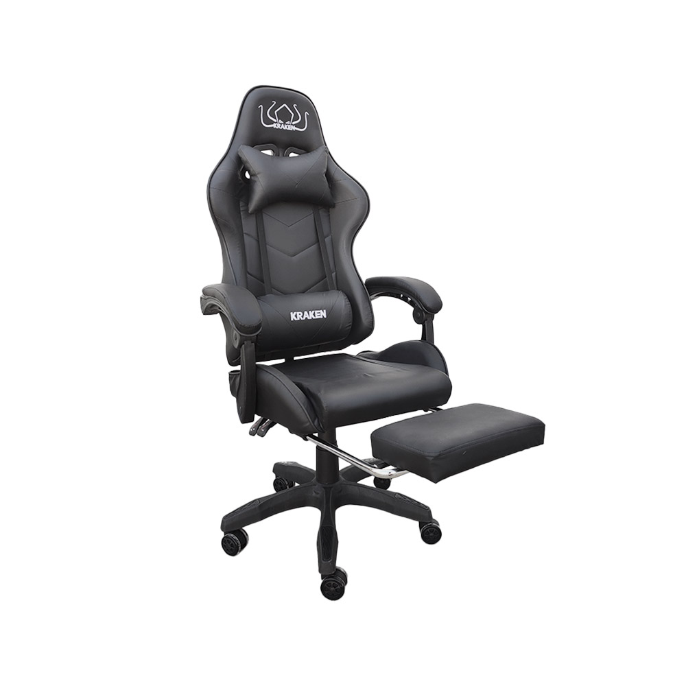 Silla Gamer Gaming Respaldo RECLINABLE DESCANSA PIES POSA PIES PC Oficina Estudio EJECUTIVA GIRATORIA 360 Grados COJIN Confort ERGONOMICO Youtuber Streamer