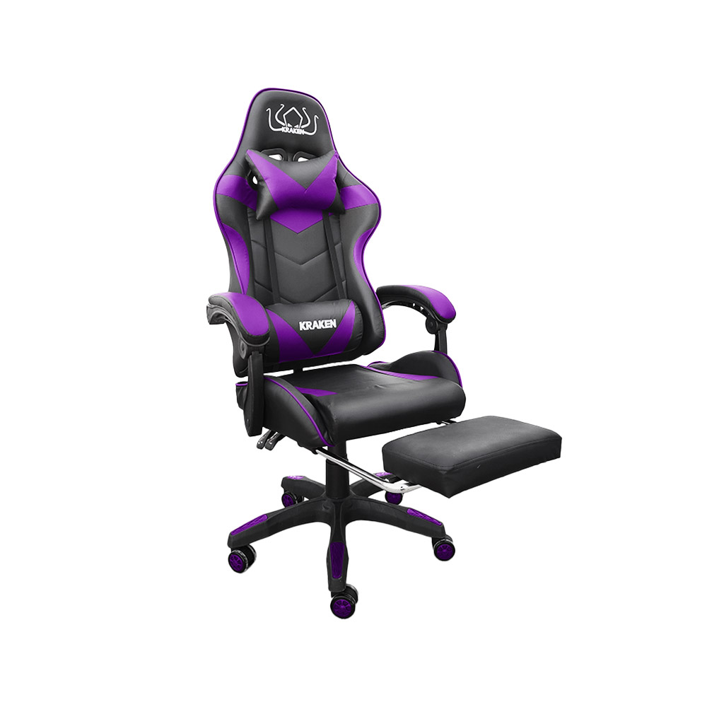 Silla Gamer Gaming Respaldo RECLINABLE DESCANSA PIES POSA PIES PC Oficina Estudio EJECUTIVA GIRATORIA 360 Grados COJIN Confort ERGONOMICO Youtuber Streamer