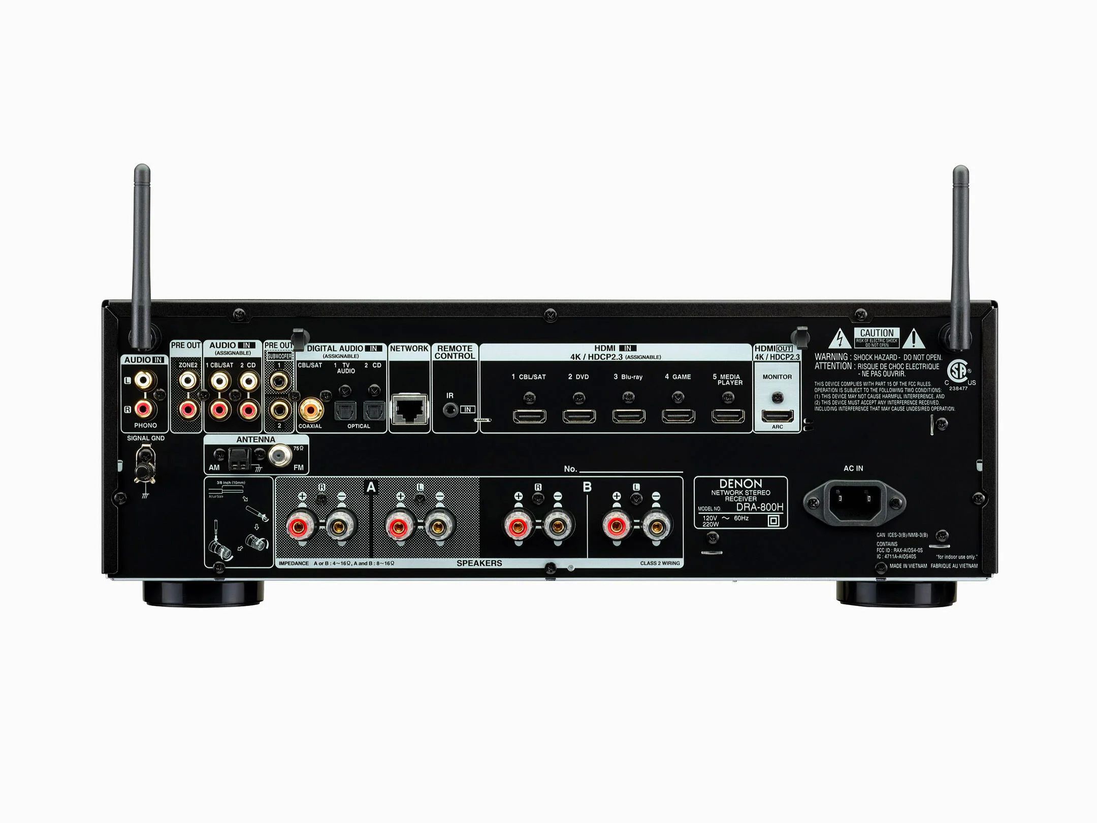 Denon AV Receiver AM/FM 2.1 channel x 100W DRA-800H