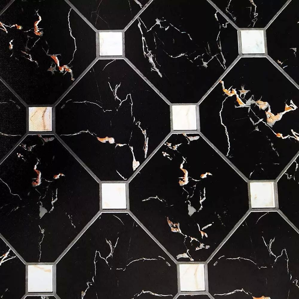 Papel Tapiz Autoadherible Mosaico Negro 10m X 45cm Tp129