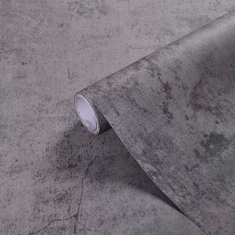 Papel Tapiz Adherible Cemento Gris Premium 10m X 45cm Tp126