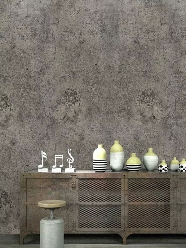 Papel Tapiz Adherible Cemento Gris Premium 10m X 45cm Tp126