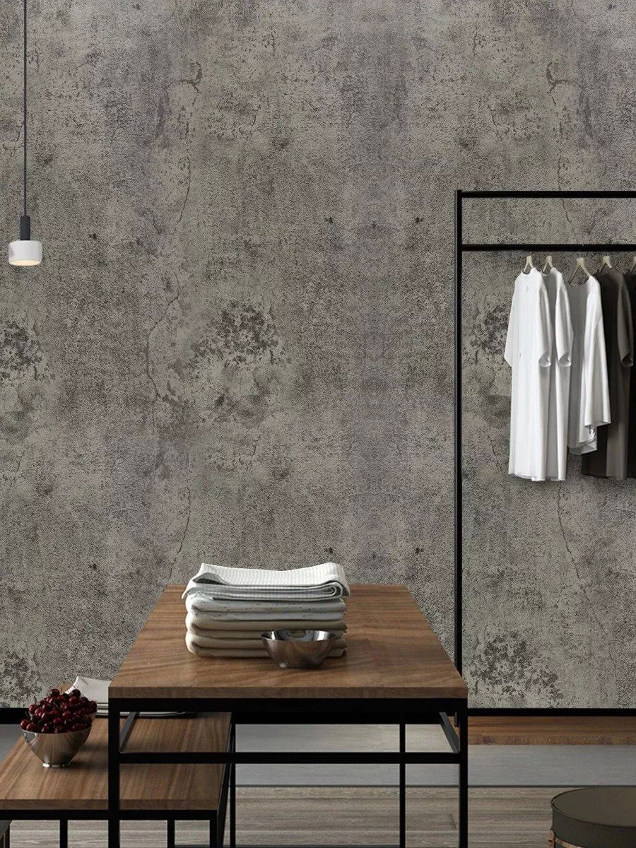 Papel Tapiz Adherible Cemento Gris Premium 10m X 45cm Tp126