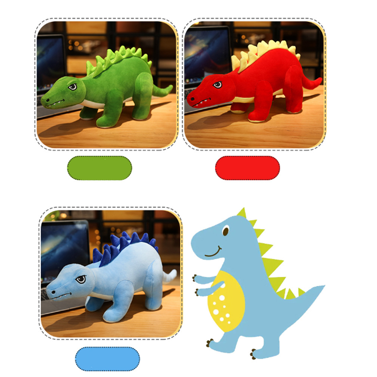 Peluche Dinosaurio Estegosaurio Rojo Plush Toys
