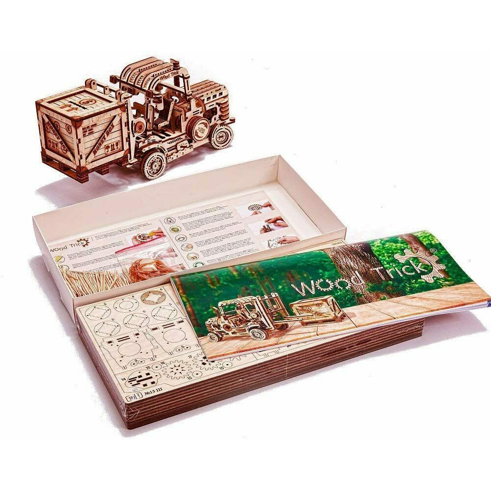 Rompecabezas Madera 3D Mecánico Montacargas Wood Trick 