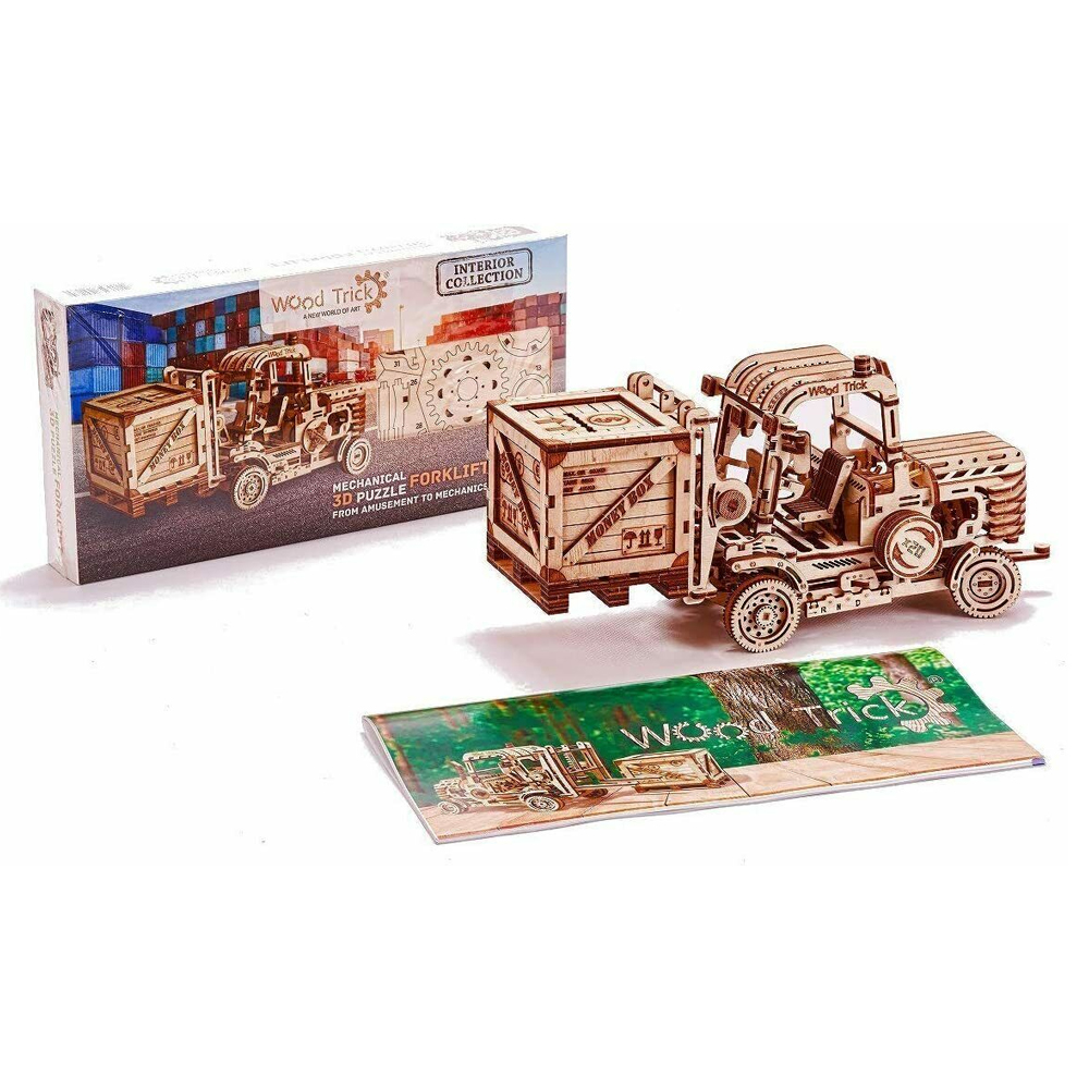 Rompecabezas Madera 3D Mecánico Montacargas Wood Trick 