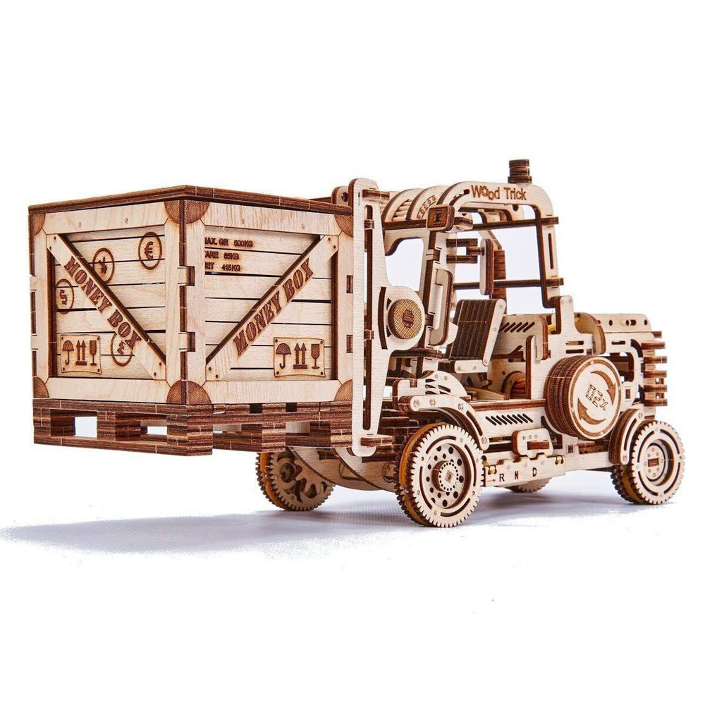 Rompecabezas Madera 3D Mecánico Montacargas Wood Trick 
