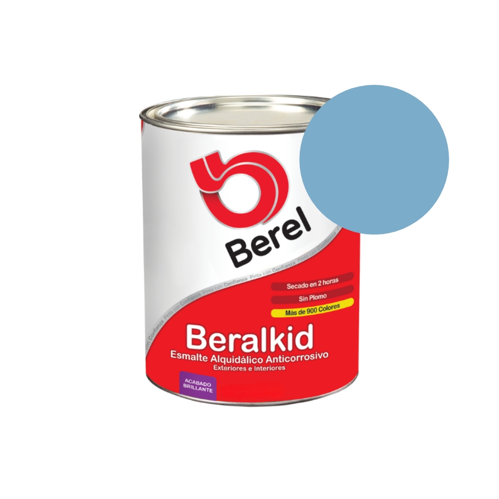 Esmalte Beralkid azul cielo medio litro