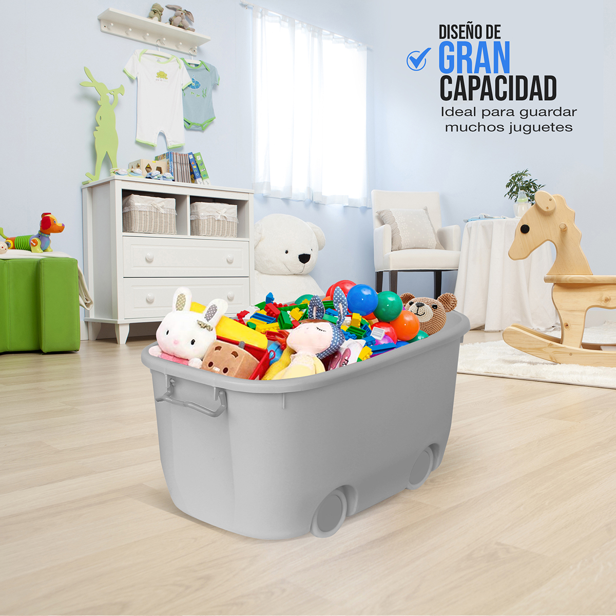 AGBOX Cajas Organizadoras De Plástico Con Ruedas 3 Niveles AG-CAJURG3