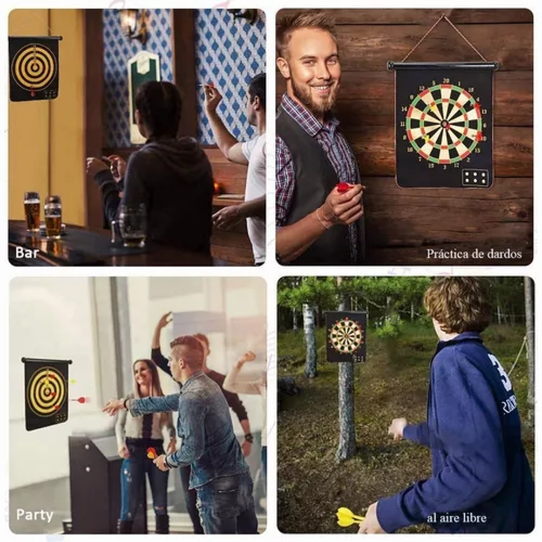 Tiro Al Blanco Doble Cara 40 X 50 4 Dardos Magnéticos