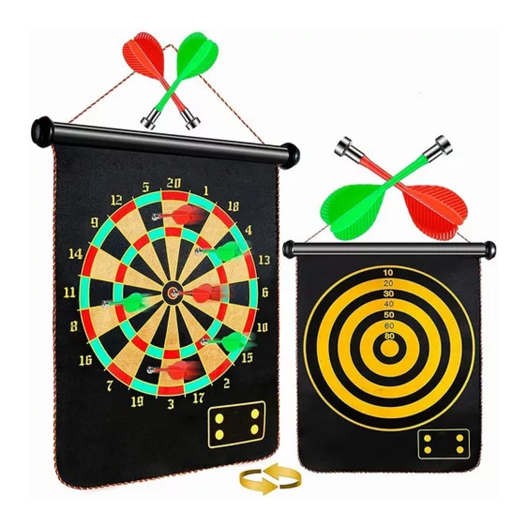 Tiro Al Blanco Doble Cara 40 X 50 4 Dardos Magnéticos