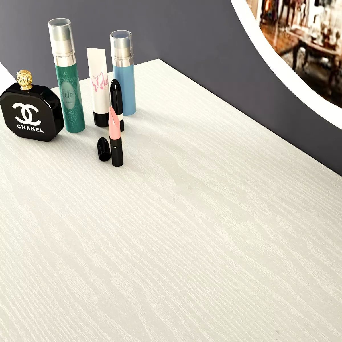 Papel Tapiz Adherible Textura Madera Blanca 10m X 45cm Tp122