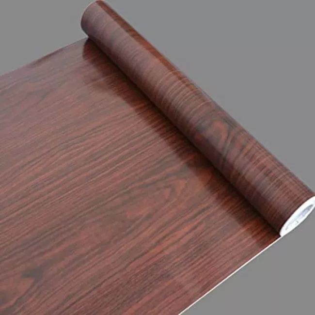 Papel Tapiz Adherible Textura Madera Cafe 10m X 45cm Tp121