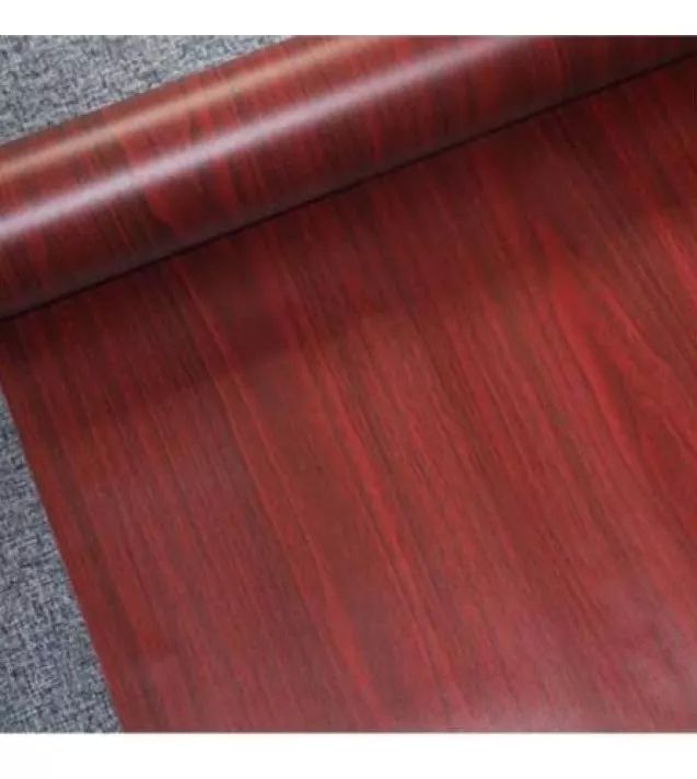 Papel Tapiz Adherible Textura Madera Caoba 10m X 45cm Tp120