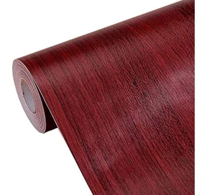 Papel Tapiz Adherible Textura Madera Caoba 10m X 45cm Tp120