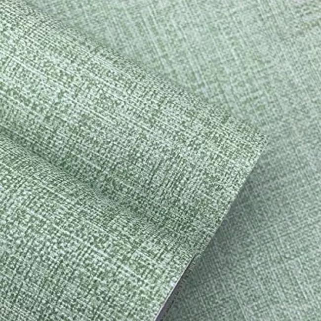 Papel Tapiz Autoadherible Textura Tela Verde 10m X45cm Tp107