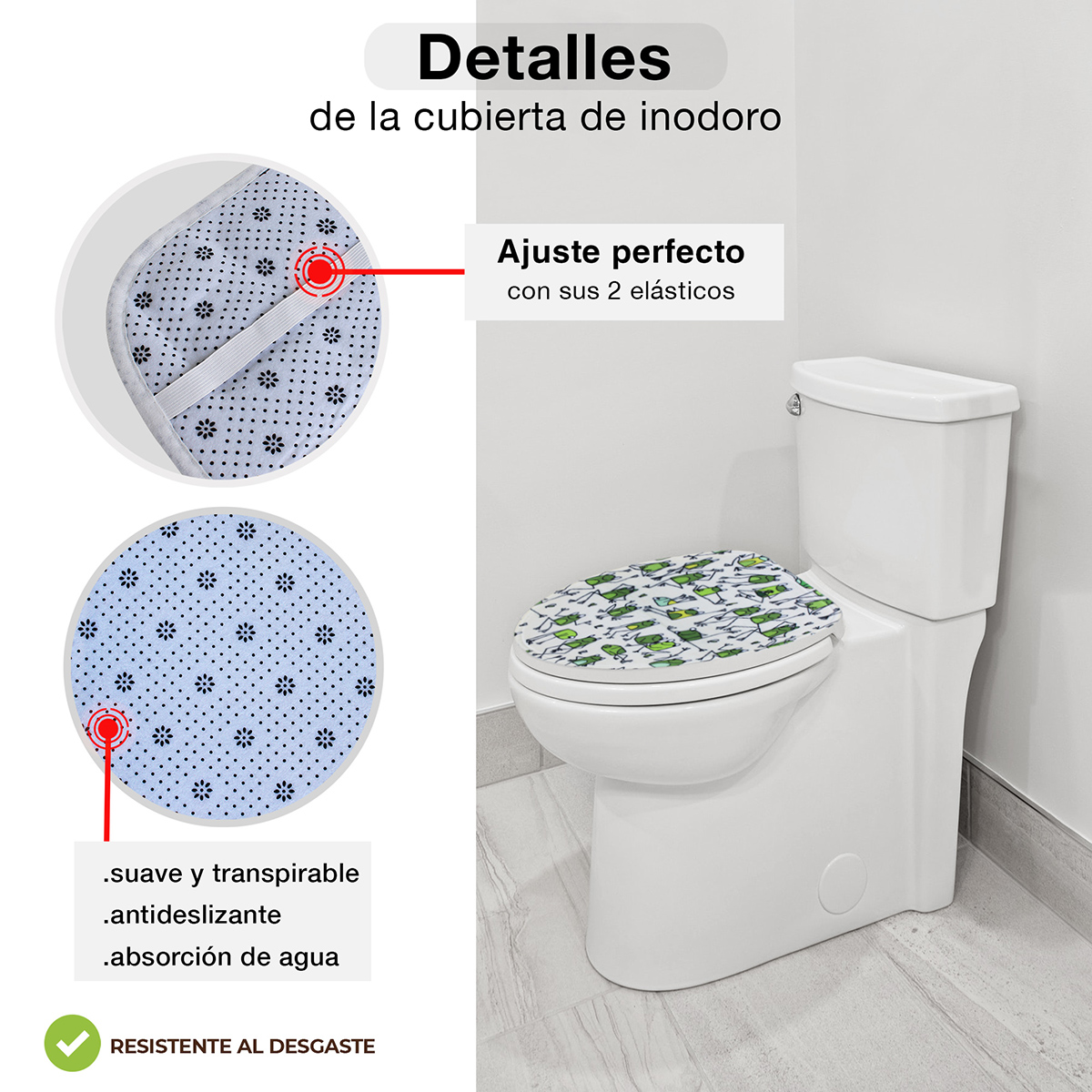 Juego Para Baño Premium Estandar 4 Piezas  Ranitas