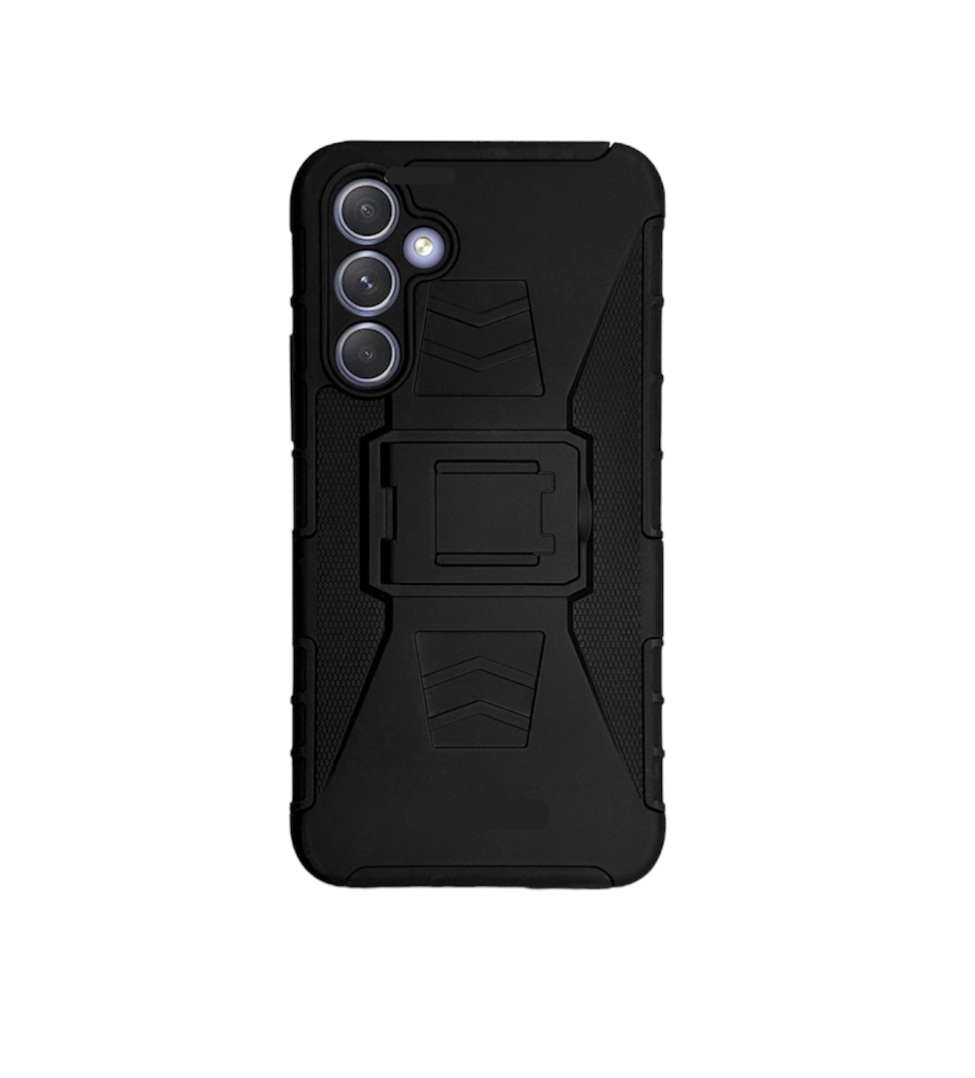 Funda Protector Uso Rudo con Clip más Mica de Cristal Gratis para Samsung A14 5g Color Negro.