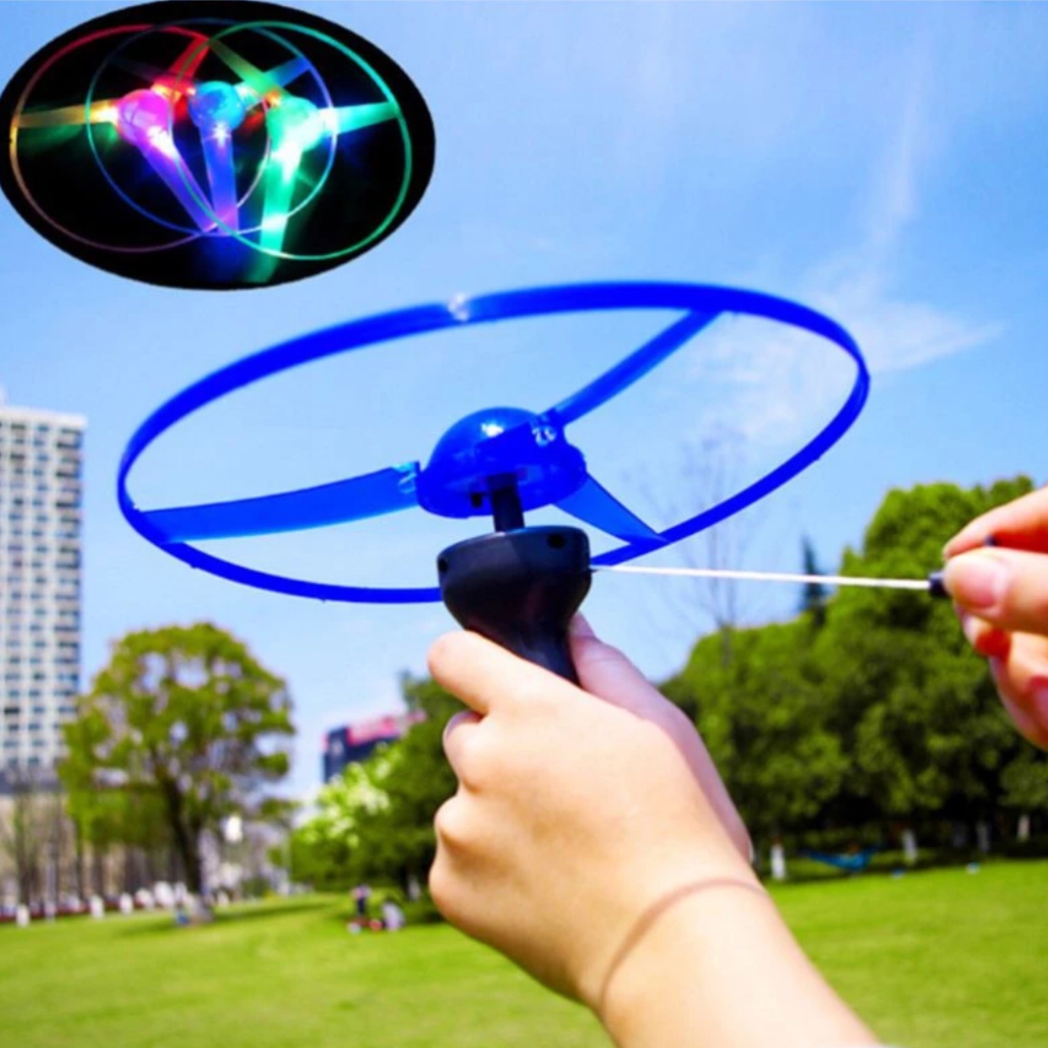 6 Hélice Grande Con Luz Juguete Económico Piñata Fiesta