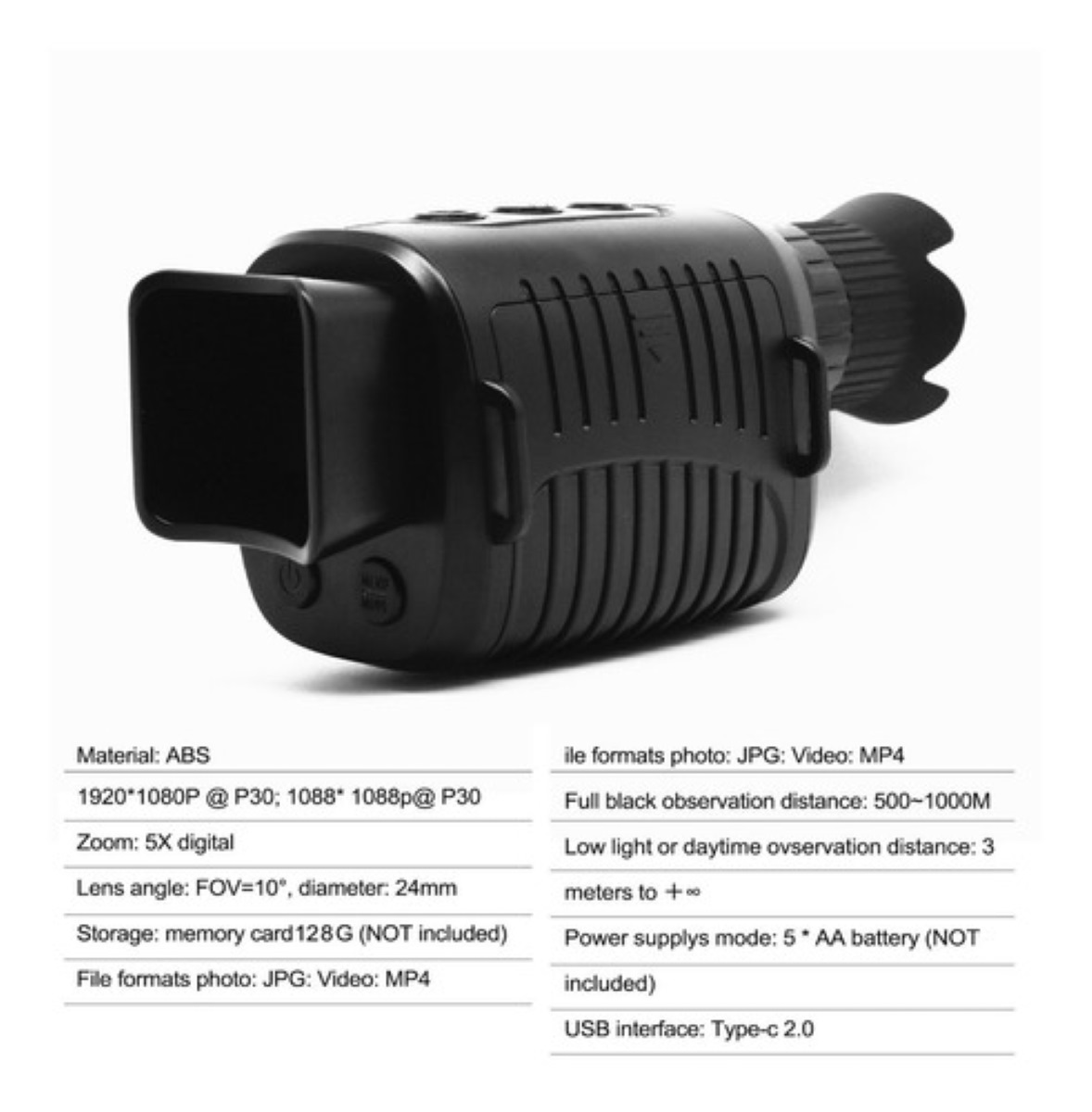 Dispositivo De Visión Nocturna Al Aire Libre Negro