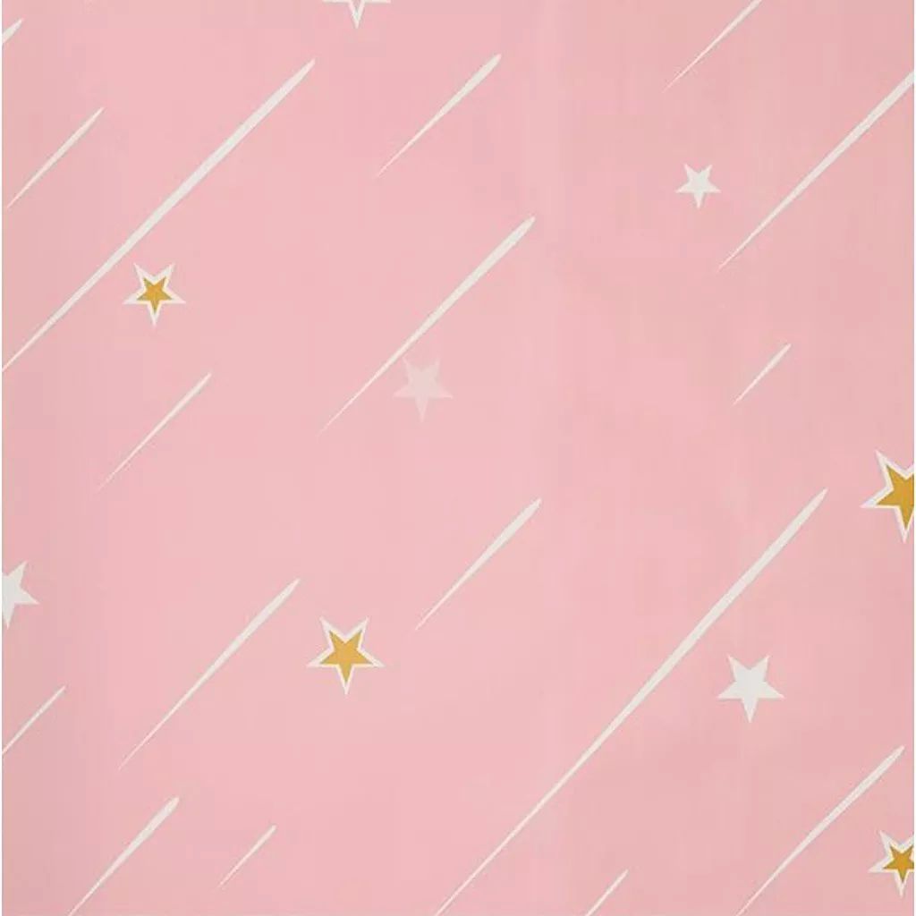 Papel Tapiz Autodherible Rosa Liso Estrellas 10m X 45cm Tp93