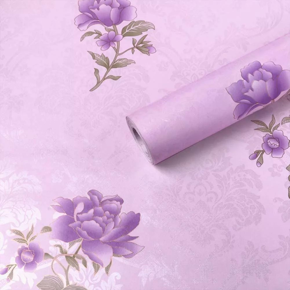 Papel Tapiz Adherible Flores Lila 10m X 45cm Tp86