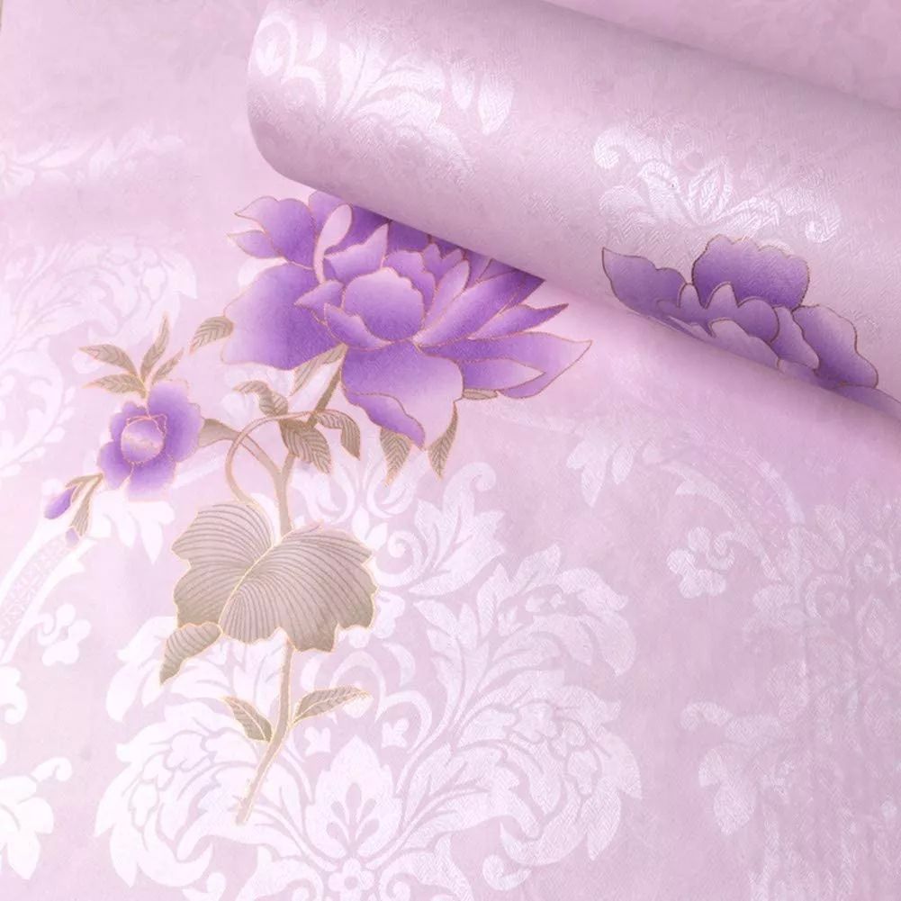 Papel Tapiz Adherible Flores Lila 10m X 45cm Tp86