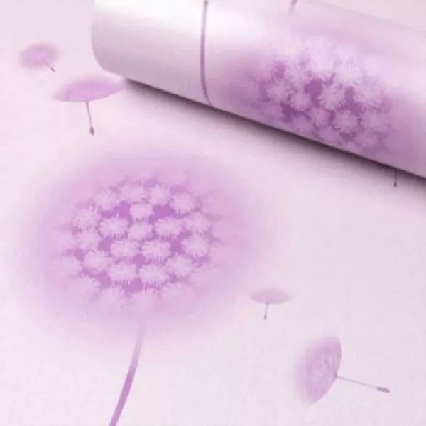 Papel Tapiz Autodherible Diente De Leon Lila 10m X 45cm Tp84