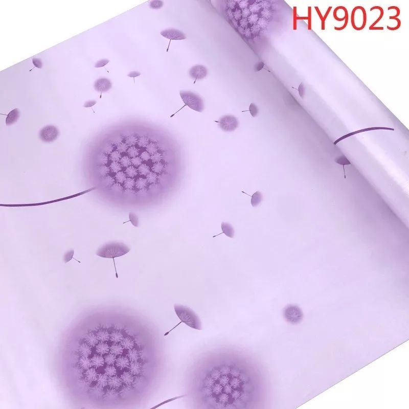 Papel Tapiz Autodherible Diente De Leon Lila 10m X 45cm Tp84