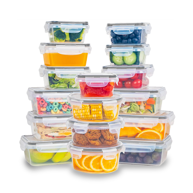 Contenedores para Alimentos Reutilizables Redlemon de Plástico Rígido 16 piezas con Tapa