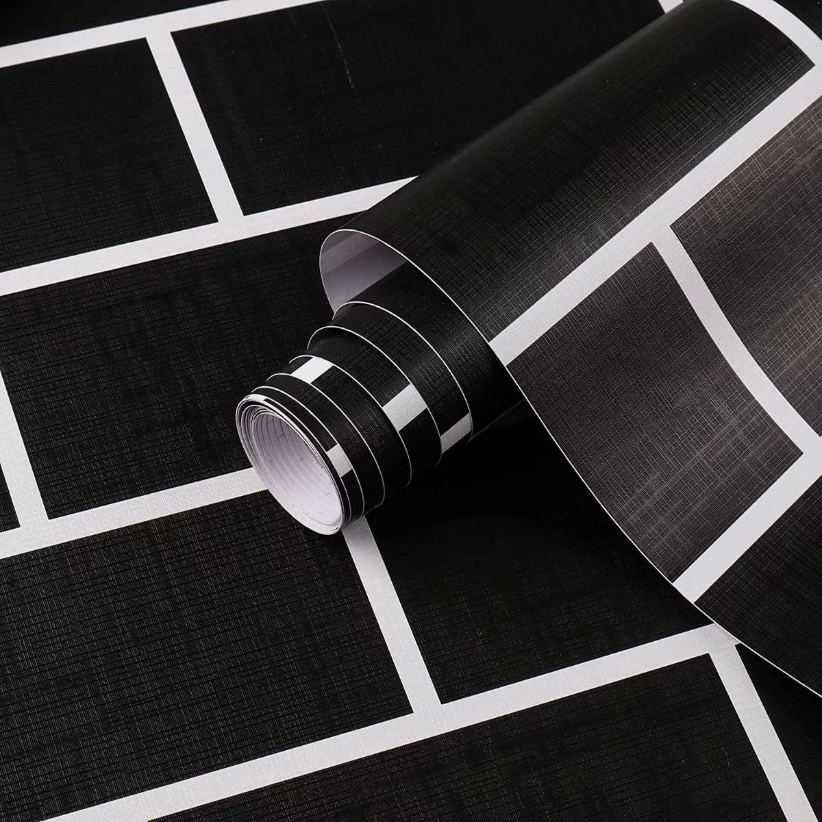 Papel Tapiz Ladrillo Negro Premium Adherible 10m X 45cm Tp78