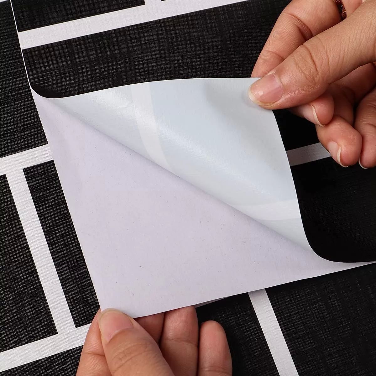 Papel Tapiz Ladrillo Negro Premium Adherible 10m X 45cm Tp78