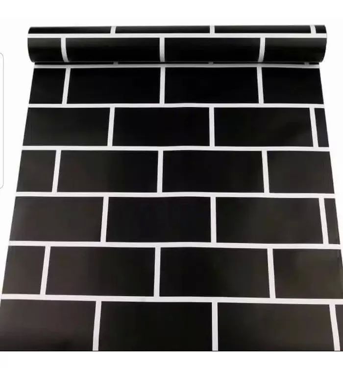 Papel Tapiz Ladrillo Negro Premium Adherible 10m X 45cm Tp78